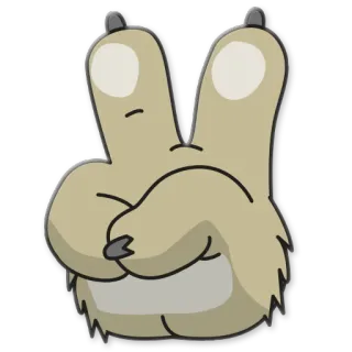 ✌ Friedenszeichen, Hase, Cartoon, Beleidigend, Geste, Tiere telegram sticker