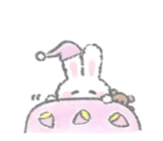 🧂 lapin, dormir, mignon, dessin animé telegram sticker