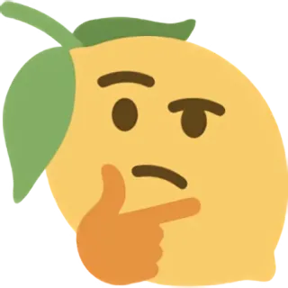 🤔 thinking, emoji, question, confused, pondering, doubt, fruit, orange telegram sticker