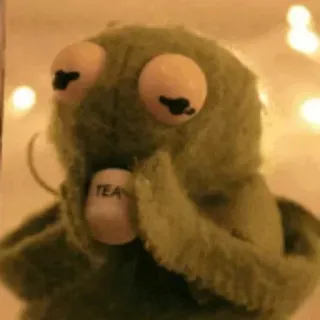 🐸 Kermit TEA kermit the frog, tea, meme, puppet, drinking, relaxation, comfort telegram sticker