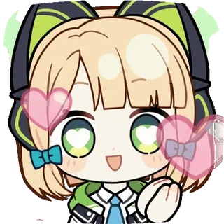 ๐ anime, cartoon, sticker, chibi, kawaii, hearts telegram sticker