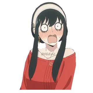 😳 Yor Forger Spy x Family Anime, Frau, Yor Forger, geschockt, Spy x Family, Cartoon telegram sticker