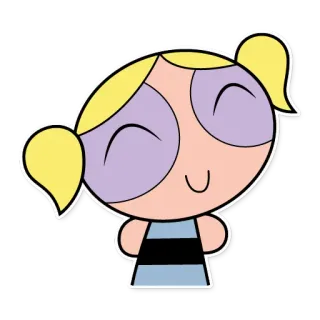 😌 Bubbles The Powerpuff Girls Cartone animato, Supereroe, Ragazza, Carino, Bolle telegram sticker
