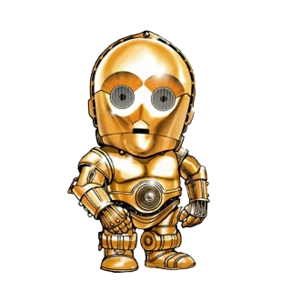😳 C-3PO Star Wars droid, robot, gold, star wars, c-3po telegram sticker