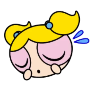 😪 Bubbles Powerpuff Girls Пузырьки, Суперкрошки, Мультфильм, Наклейка telegram sticker