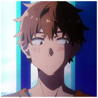 😕 Anime, Rent-A-Girlfriend, Rent a Girlfriend, Manga, Kazuya Kinoshita, terkejut telegram sticker