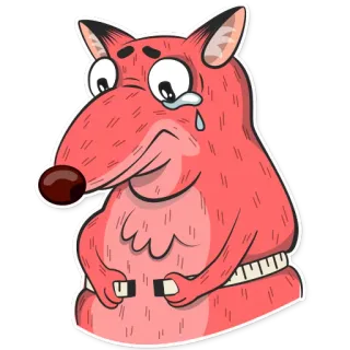 😞 traurig, weinend, tier, fuchs, cartoon telegram sticker