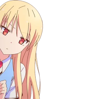 😐 anime, dziewczyna, blond włosy, czerwone oczy telegram sticker