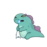 🤧 恐竜, アニメ, 悲しい, 泣く, かわいい, カワイイ, モンスター whatsapp sticker