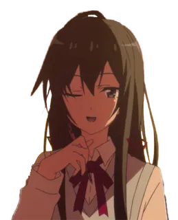 😏 Anime, Gadis, Berkedip, Imut, Seragam sekolah telegram sticker
