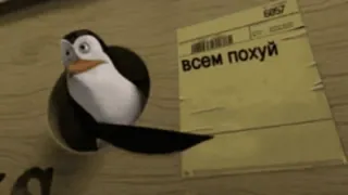 😇 всем похуй pingwin, rosyjski, obraźliwe, mem telegram sticker