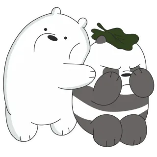🤍 we bare bears, panda, beruang es, kartun, sedih, kenyamanan, persahabatan telegram sticker