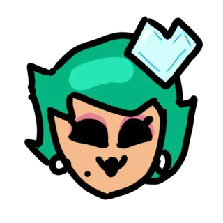 🥒 женщина, мультфильм, иллюстрация, стикер, медсестра, волосы, лицо telegram sticker