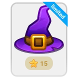 🎁 limited kapelusz wiedźmy, fioletowy kapelusz, edycja limitowana, magia, czarodziej, Halloween whatsapp sticker