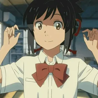 💫 Miyamizu Mitsuha Your Name Anime, Nhân vật, Nữ, Tiếng Nhật, Đồng phục học sinh telegram sticker