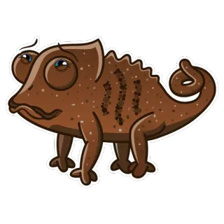 💩 카멜레온, 동물, 파충류, 갈색 telegram sticker