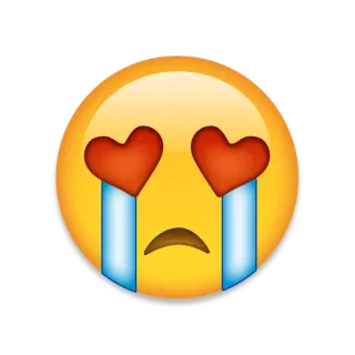 😊 Emoji, Triste, Amor, Olhos de coração, Chorando telegram sticker