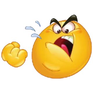 😠 Emoji, En colère, Fou, Frustré, Dessin animé, Émotion whatsapp sticker