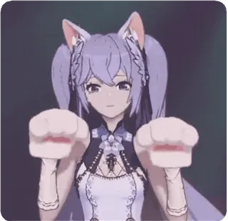 🤗 Keqing Genshin Impact anime, girl, cat ears, cute, video game, genshin impact telegram sticker