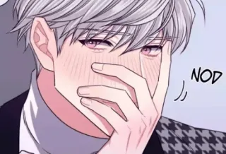 🤭 NOD 만화, 홍조, 남성, 애니메이션, 끄덕임 telegram sticker