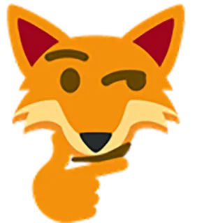 🤔 fox, animal, cartoon, emoji, character, cute telegram sticker