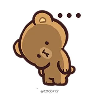 🤔 ours, dessin animé, mignon, autocollant whatsapp sticker