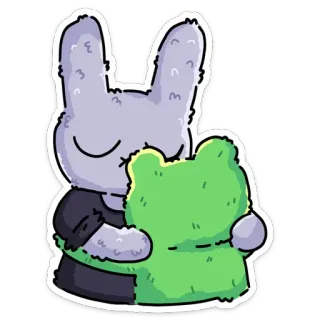 🤗 rabbit, teddy bear, stuffed animal, cute, cartoon, sticker telegram sticker