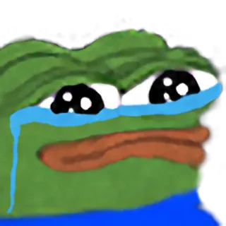 😢 Pepe the Frog 佩佩, 青蛙, 伤心, 哭泣, 表情包, 网络 telegram sticker