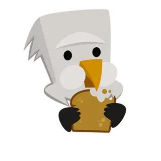 😐 pájaro, tostada, animal, comiendo, lindo telegram sticker