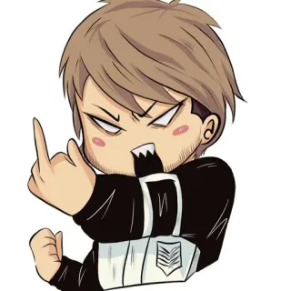 🖕 dedo do meio, gesto ofensivo, desenho animado, zangado, estilo anime, chibi telegram sticker