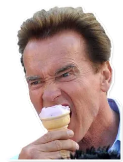 🍦 Arnold Schwarzenegger helado, comiendo, gracioso, actor, Arnold, Schwarzenegger telegram sticker