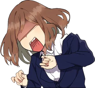 😱 Chica anime, Enojado, Dibujo animado, Ilustración, Molesto, Irritado whatsapp sticker