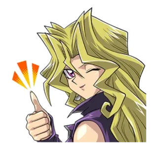 😉 Mai Valentine Yu-Gi-Oh! anime, cartoon, thumbs up, character, female telegram sticker