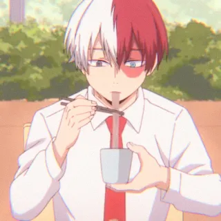 🌷 Shoto Todoroki My Hero Academia Anime, Makanan, Mie, Karakter, Manga, Shoto Todoroki telegram sticker