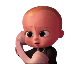 📞 Boss Baby Baby Boss, Bébé, Téléphone, Dessin animé, Drôle, Dreamworks telegram sticker