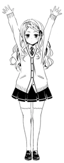 🙌 anime girl, school uniform, cartoon, character telegram sticker