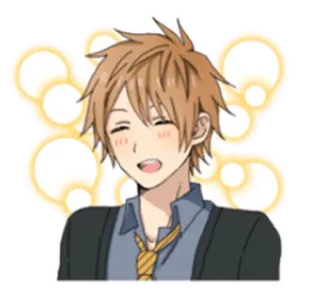😂 Anime, Junge, Fröhlich, Lächeln, Cartoon, Figur whatsapp sticker