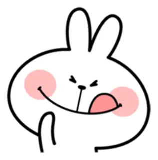 😋 konijn, konijntje, cartoon, schattig, vinger, beledigend gebaar telegram sticker