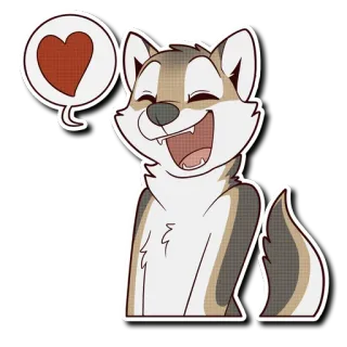 ❤️ chien, coeur, amour, joyeux, dessin animé, animal, mignon, ami telegram sticker