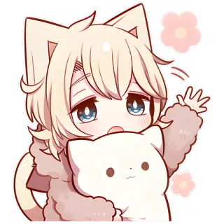 😦 Anime, Gatto, Carino, Kawaii, Chibi, Manga, Animale whatsapp sticker