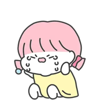 😭 Cartoon, weinen, traurig, emotional, Mädchen, Tränen whatsapp sticker