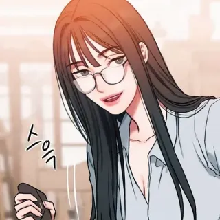 🥀 스윽 mujer, gafas, manga, morena, coreana telegram sticker
