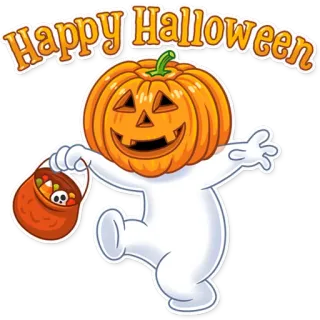 🎃 Happy Halloween Halloween, Kürbis, Geist, Feiertag, Süßigkeit telegram sticker
