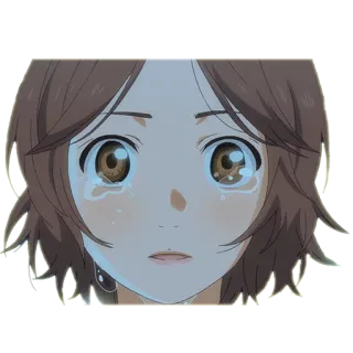 🙁 anime, piangere, triste, donna, emozionale, lacrime, ritratto telegram sticker
