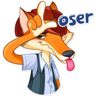 😛 Loser fuchs, verlierer, tier, cartoon whatsapp sticker