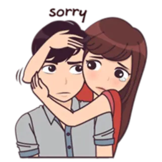 😟 Sorry Entschuldigung, traurig, Cartoon, Beziehung, Emotionen whatsapp sticker