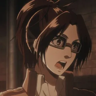 🌻 Hange Zoë Attack on Titan Anime, Hange Zoë, L'Attaque des Titans, Personnage, Lunettes whatsapp sticker