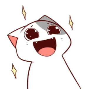 🤩 cat, happy, sparkle, cute, animated telegram sticker