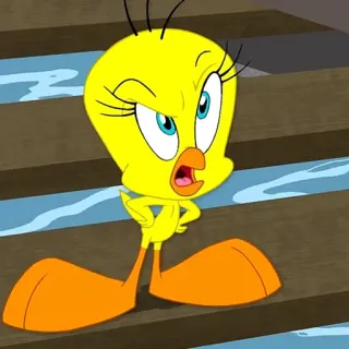 🥕 Tweety Bird dibujos animados, pájaro, amarillo, Piolín, Looney Tunes telegram sticker