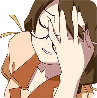 😩 Anime, Gadis, Facepalm, Ekspresi, Kekecewaan, Frustrasi telegram sticker
